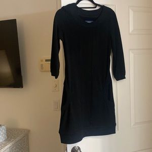 Black sweater dress with pockets